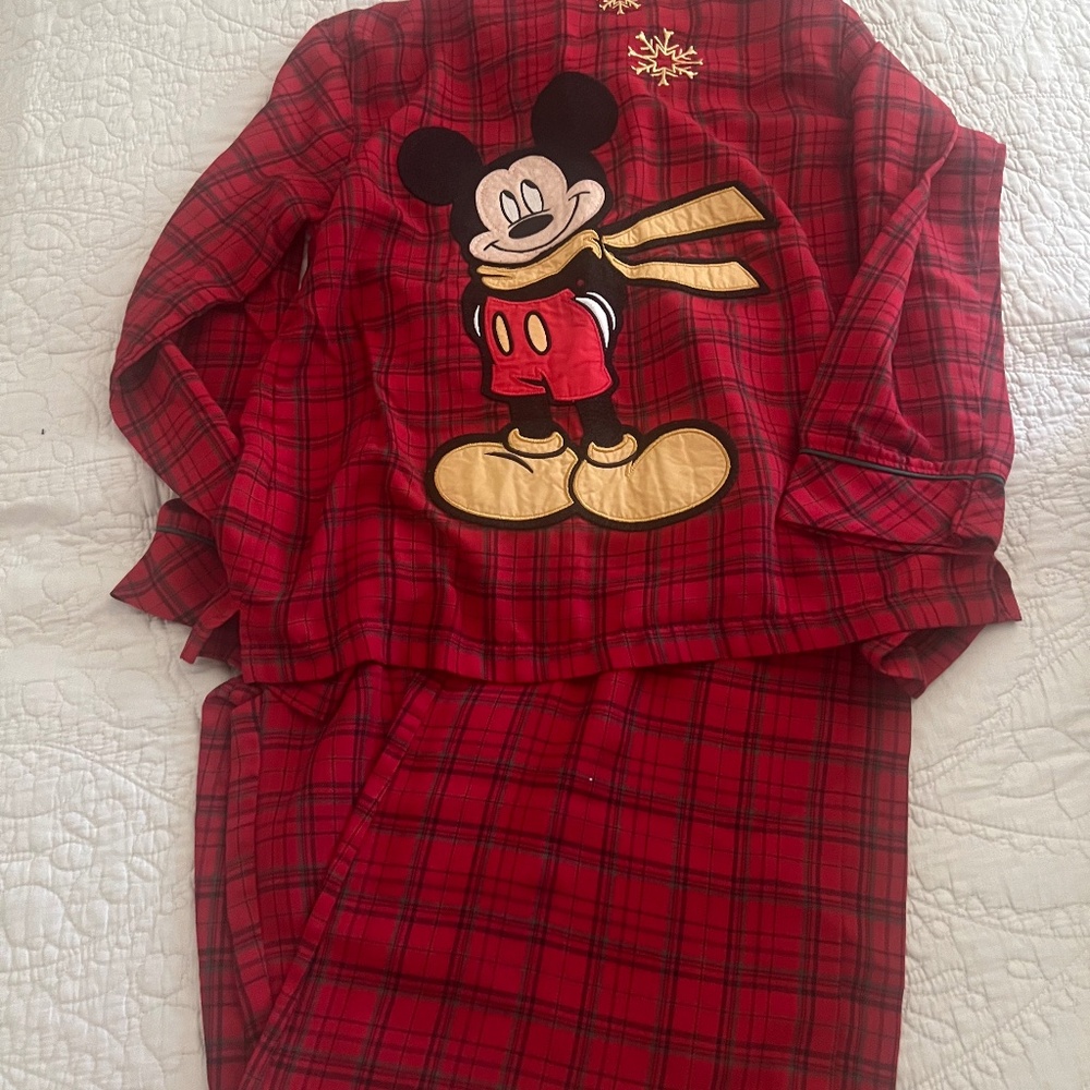 disney mickey mouse pajama set plaid